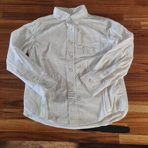 Long-sleeved Button Up White Uniform Top